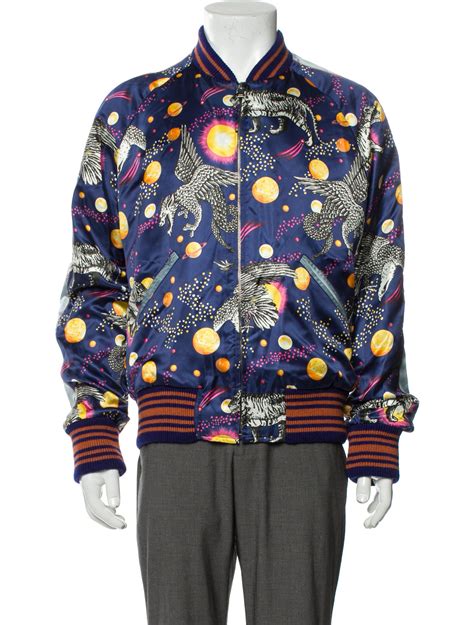 Space Animals Graphic Print Bomber Jacket w/ Tags 